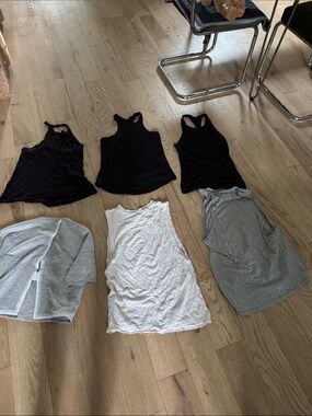 lululemon athletica Black, Gray & White Tank Top Mix bundle size 6